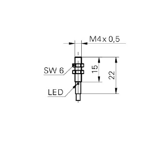DPI D04 PNP NF P0,8mm noyé lg22mm 10-30Vdc / Câble 2m-Lire la description