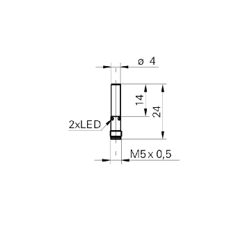 DPI D04 NPN NO P1mm noyé lg24mm 10-30Vdc / M05 4P-Lire la description