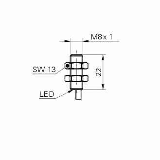 DPI M08 NPN NF P2mm noyé lg22mm 10-30Vdc / Câble 2m-Lire la description