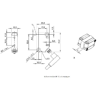 DPI Rect. PNP NF P4mm noyé 26x40x12mm 10-30Vdc / M08 3P-Lire la description