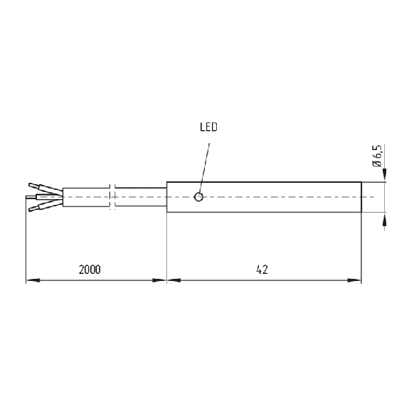 DPI D6.5 PNP NO P2mm noyé Laiton 10-30Vdc / Câble 2m PVC-Lire la description
