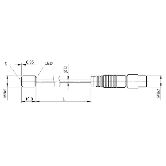 DPI M08 PNP NO P2mm noyé lg10mm Inox 10-30Vdc / M08 3P+C0.3m-Lire la description