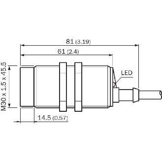 DPC M30 PNP NO+NF P4-25mm non noyé Pot. Plast. 10-36Vdc / Câble 2m-Lire la description