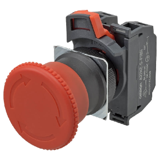 Bt arrêt d'urgence tête Ø40mm, 2NF (1NF + 1NF), push-in-Lire la description