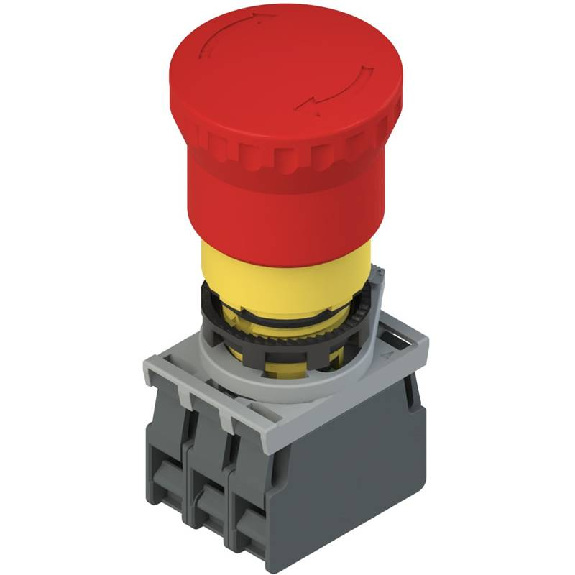 Complet: Bouton arrêt d'urgence jaune déverrouillage par rotation-Lire la description