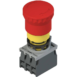 Complet: Bouton arrêt d'urgence jaune déverrouillage par rotation-Lire la description