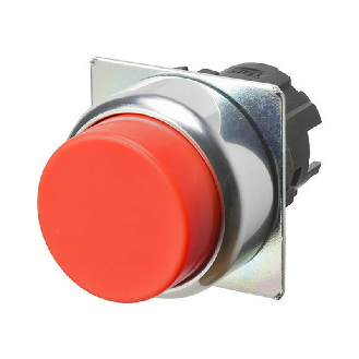 Bp Ø22mm dépassant momentané opaque rouge (métal brillant)-Lire la description