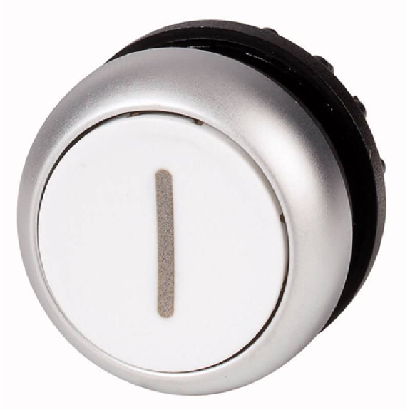 Bouton-poussoir, plat, blanc I, à rappel-Lire la description