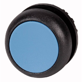 Bouton-poussoir lumineux, plat, bleu, à rappel-Lire la description