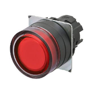 Bp Ø22mm protegé alterné rouge transparent lumineux (noir)-Lire la description