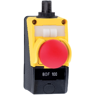 Boîtier de commande avec bouton d'arrêt d'urgence 2NF+1NO, M12P-Lire la description