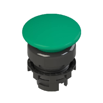 Bouton "coup de poing" Ø36mm à impulsion, vert (noir)-Lire la description