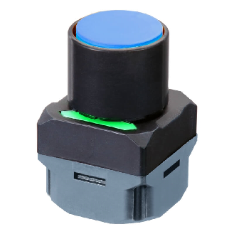 Bouton poussoir avec garde sans fil, Ø34,4mm, 3 MHz, bleu-noir-Lire la description