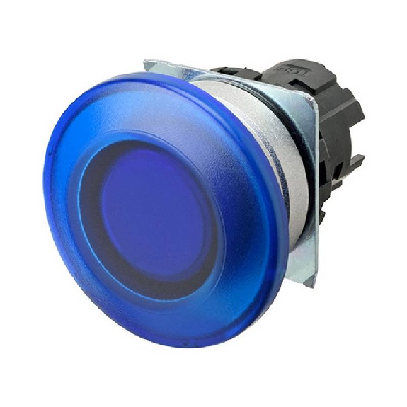 Bp champignon Ø40mm alterné bleu transparent lumineux (métal brossé)-Lire la description