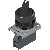 Sélecteur à manette, 2 positions, noir avec marquage, adaptateur de fixation et contacts 1NO rupture lente - E2 AC-DXBC1401