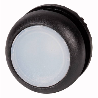 Bouton-poussoir lumineux, plat, blanc, à rappel-Lire la description