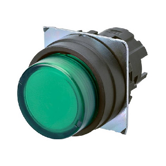 Bp Ø22mm dépassant momentané vert transparent lumineux (noir)-Lire la description