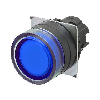 Bp Ø22mm protegé alterné bleu transparent lumineux (noir)