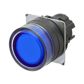 Bp Ø22mm protegé alterné bleu transparent lumineux (noir)-Lire la description