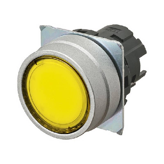 Bp Ø22mm plat alterné jaune transparent lumineux (métal brossé)-Lire la description