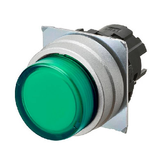 Bp Ø22mm dépassant alterné vert transparent lumineux-Lire la description