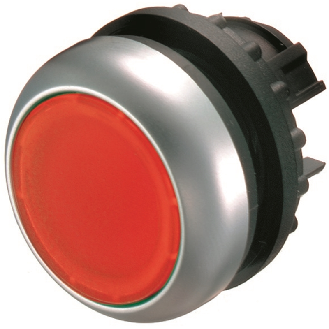 Bouton-poussoir lumineux, plat, rouge, à accrochage-Lire la description
