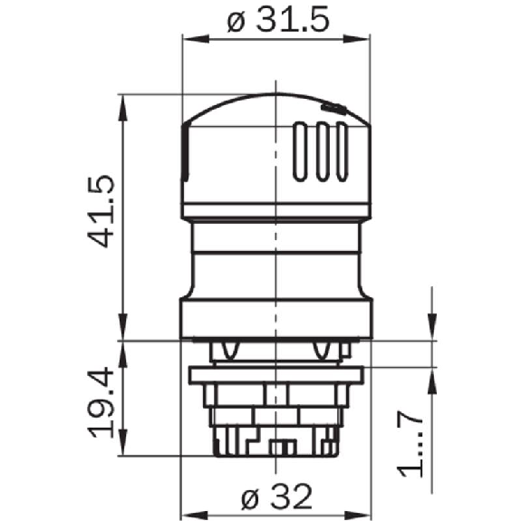 Bouton d'arrêt d'urgence, Ø22mm, déverrouillage par rotation-Lire la description