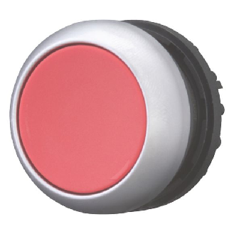 Bouton-poussoir, plat, rouge, à rappel-Lire la description