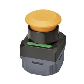 Bouton poussoir sans fil avec garde, Ø34,4mm, 3MHz, noir-jaune-Lire la description