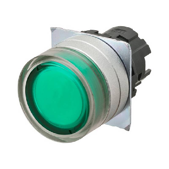 Bp Ø22mm protégé momentané vert transparent lumineux-Lire la description