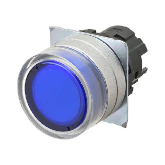 Bp Ø22mm protégé alterné bleu transparent lumineux-Lire la description