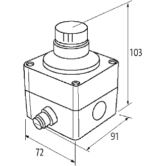 Boitier d'arret d'urgence E-Stop 72, IP65, 2NC / M12 5P-Lire la description