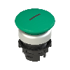 Bouton "coup de poing" Ø36mm lumineux, vert "I" (chromé)