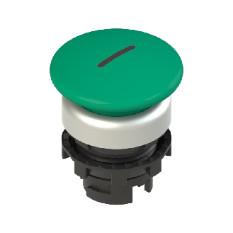 Bouton "coup de poing" Ø36mm lumineux, vert "I" (chromé)-Lire la description