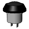 Bouton-poussoir, bouton noir - 1NO