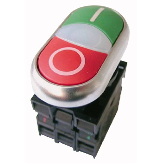 Bouton-poussoir double, 1F+1O, + LED 85-264VAC, borne à vis-Lire la description