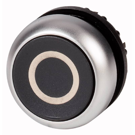 Bouton-poussoir, plat, noir 0, à rappel-Lire la description