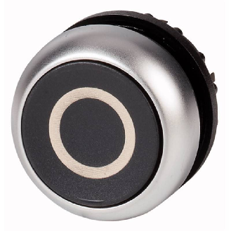 Bouton-poussoir, plat, noir 0, à rappel-Lire la description