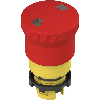 Bouton arrêt d'urg. Ø40mm déver. push-pull à visu. d'état IP67/69K