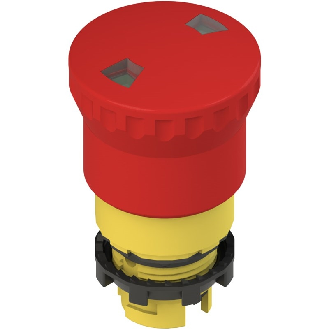 Bouton arrêt d'urg. Ø40mm déver. push-pull à visu. d'état IP67/69K-Lire la description