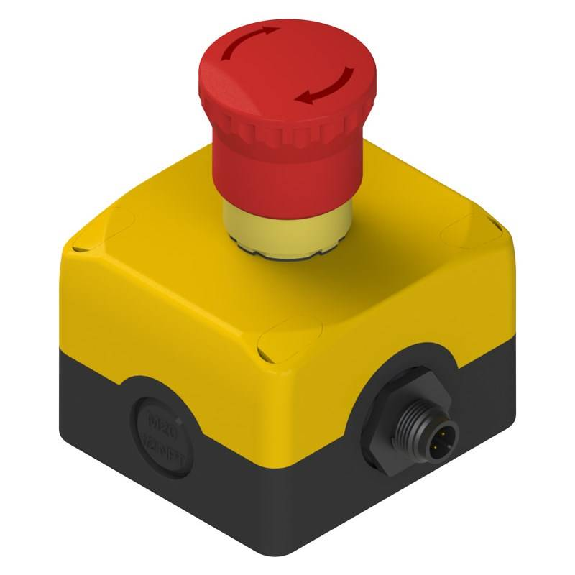Complet: Boîte, bouton ARU, déverouillage par rotation 1NF+1NO, M12-Lire la description