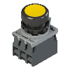 Complet: Bouton poussoir lumineux jaune affleurant (collerette noir)