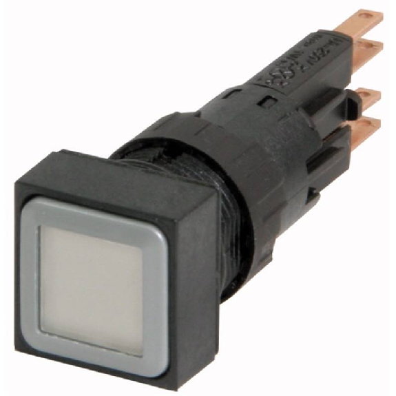 Bouton-poussoir lumineux, blanc, à accrochage, +L 24V-Lire la description