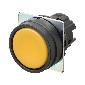 Bp Ø22mm plat momentané opaque jaune (noir)-Lire la description