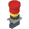 Bouton arrêt d'urgence avec déverrouillage par rotation, adaptateur de fixation et contacts, 1NC rupture lente - E2 AC-DXBC1006