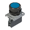 Complet: Bp bleu affleurant, adapt. de fixation et contacts 1NO