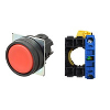 Btp Ø22mm plat opaque rouge (noir) 1NO
