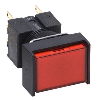 Bouton poussoir complet, dia. 16 mm, lumineu LED rouge 24 VDC, SPDT