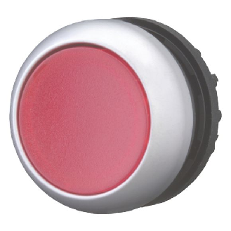 Bouton-poussoir lumineux, plat, rouge, à rappel-Lire la description