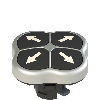 Bouton-poussoir quadruple (chromé satin)